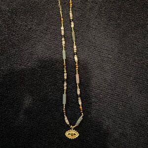 Gold and Multicolor Beaded Necklace